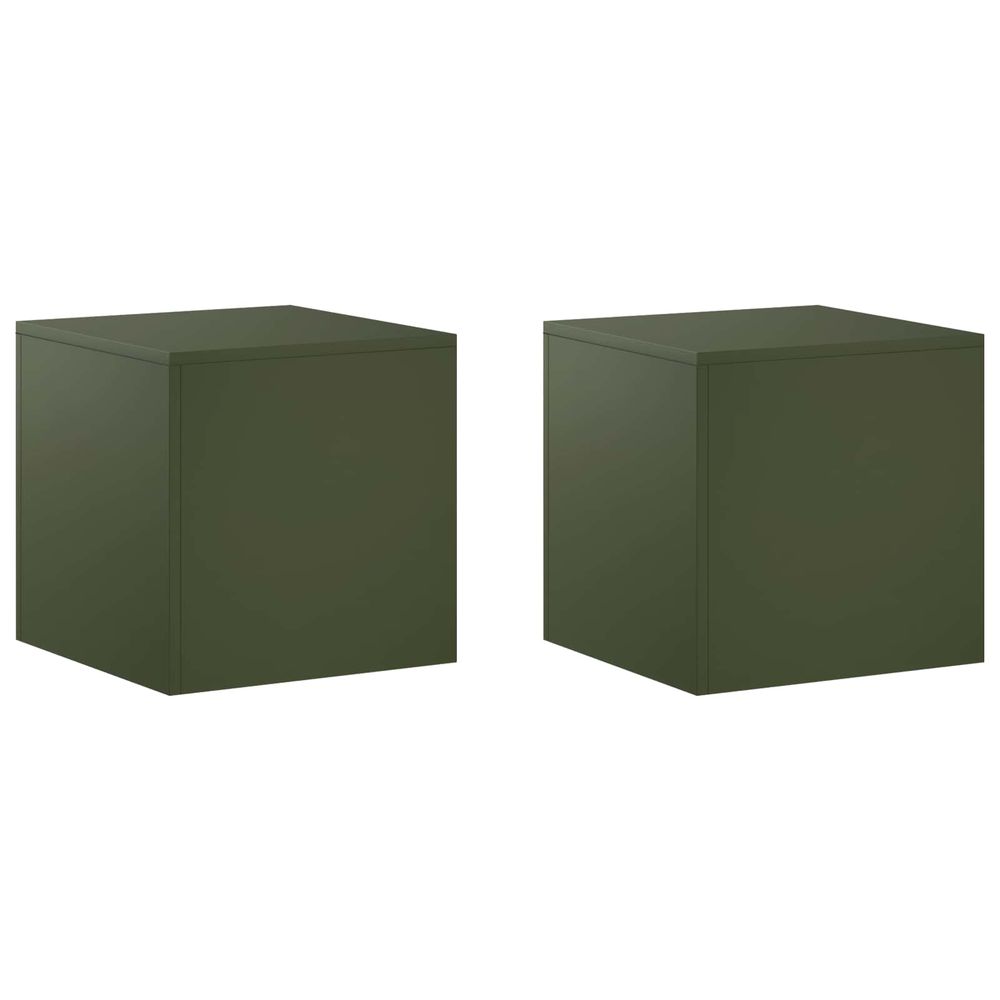 Support de plante 2 pcs vert olive 40 x 40 x 40 cm acier