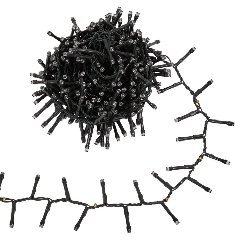 Guirlande cluster lumineuse extérieure solaire 400 led blanc froid l.8m