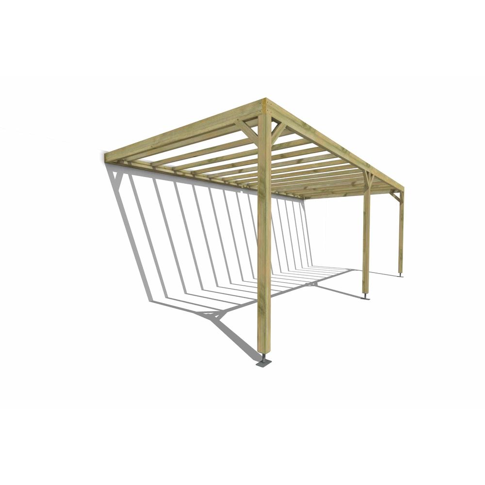 Pergola bois • 7m x 3m • adossée • sens profondeur • livraison comprise