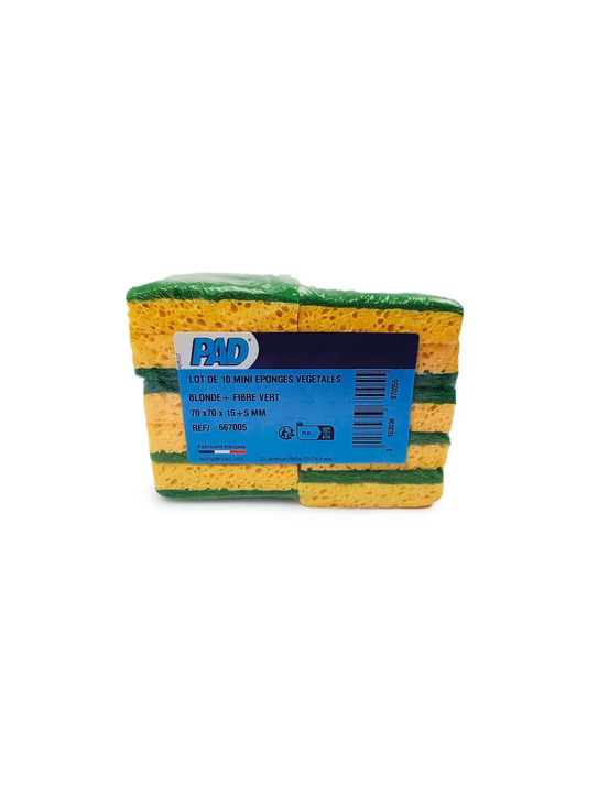 Éponge végétale double face lot de 10 - pad