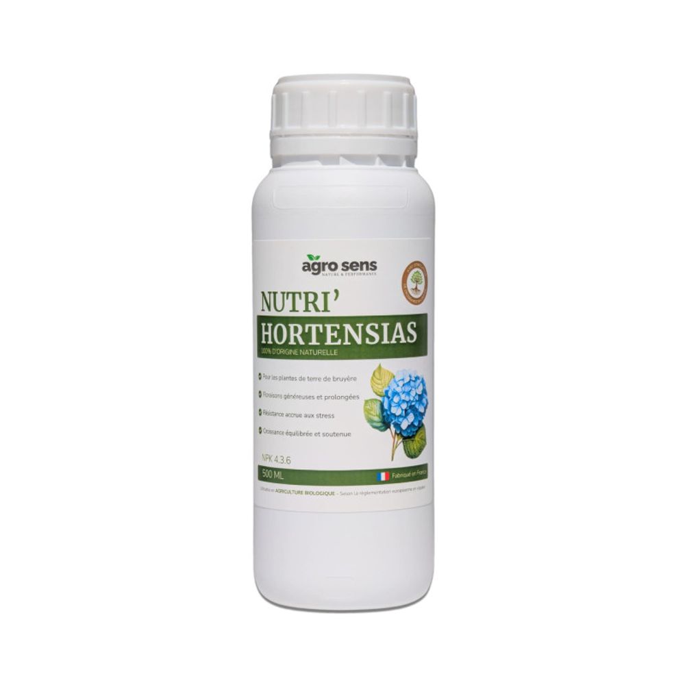 Nutri hortensias - engrais liquide pour hortensias - 500 ml (250 litres de préparation)
