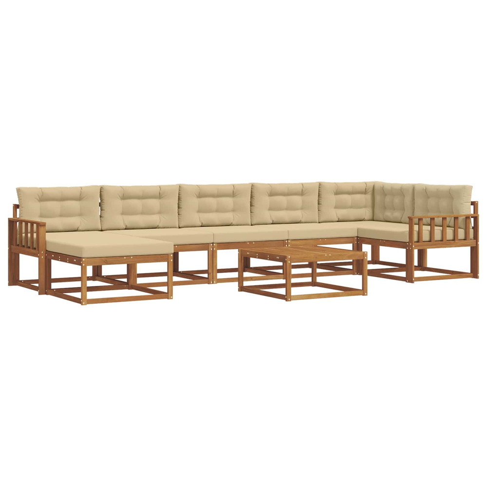Ensemble de canapés d'extérieur 8 pcs naturel et beige