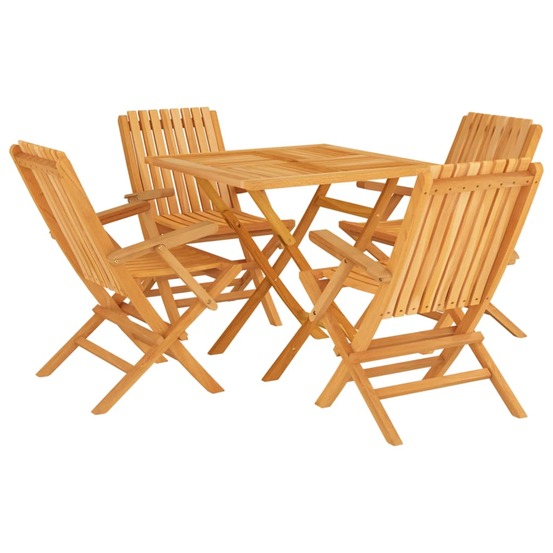 Ensemble à manger de jardin 5 pcs bois de teck massif