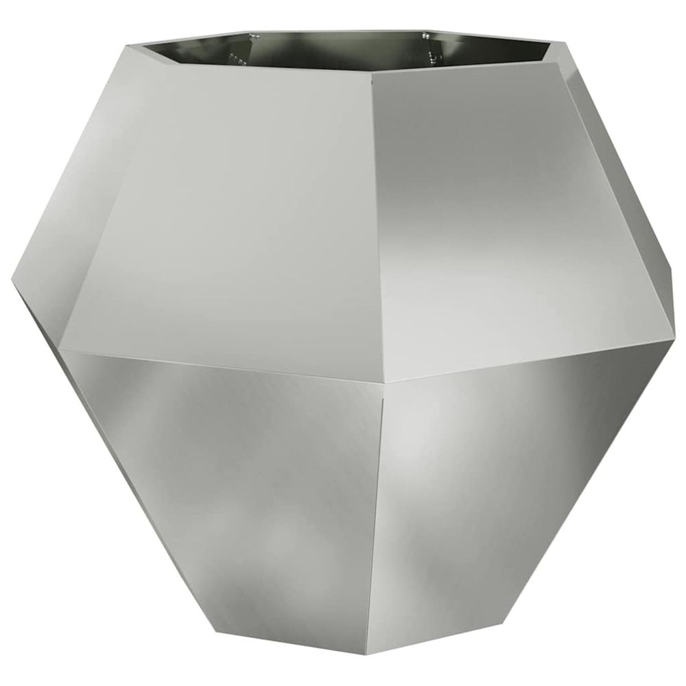 Jardinière d'extérieur argenté 100 x 100 x 80 cm acier galvanisé