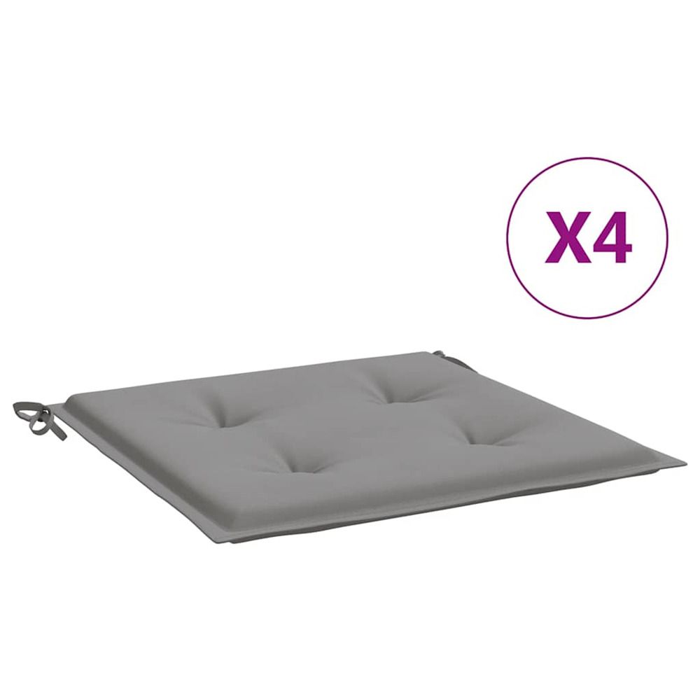 Coussins de chaise de jardin lot de 4 gris 40x40x4 cm