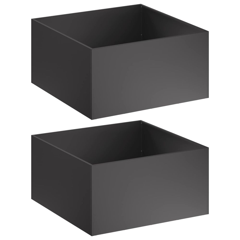 Cache-pot de jardin 2 pc noir 80 x 80 x 40 cm