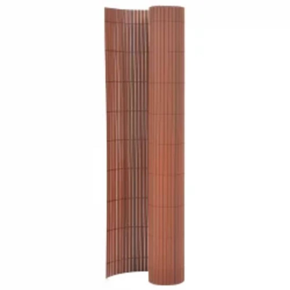 Clôture de jardin double face 90x400 cm marron