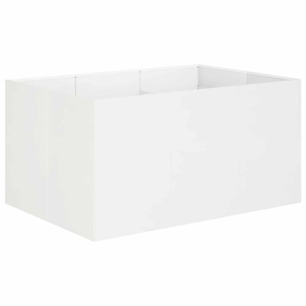 Cache-pot de jardin blanc 120 x 80 x 60 cm acier laminé à froid