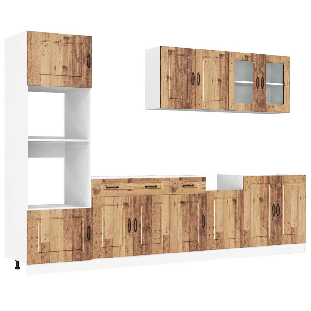 Ensemble d'armoires de cuisine 7 pcs kalmar bois d'ingénierie