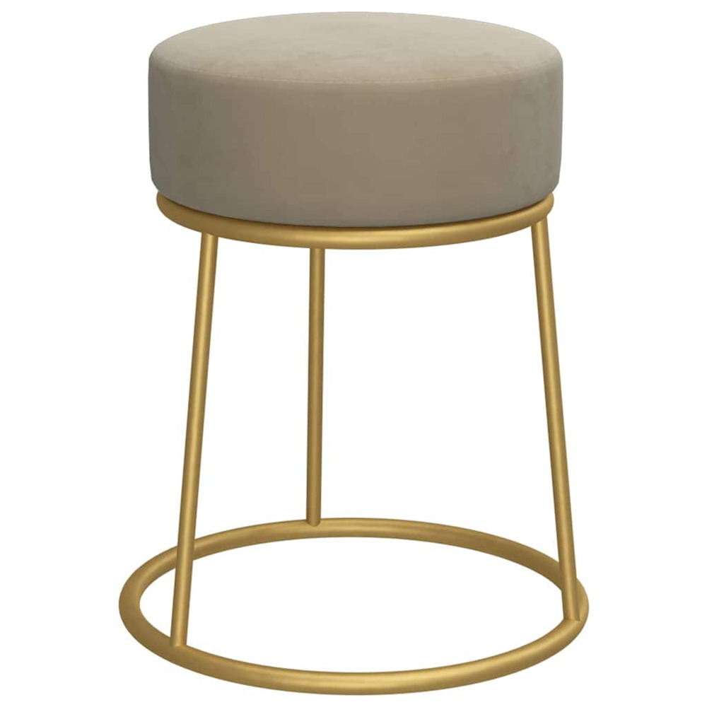 Tabouret rond gris foncé velours