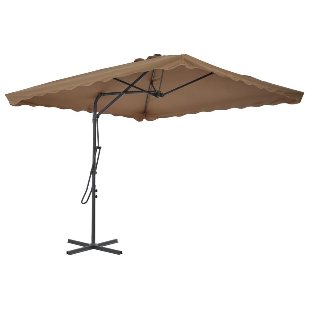 Parasol d'extérieur avec poteau en acier 250 x 250 cm taupe