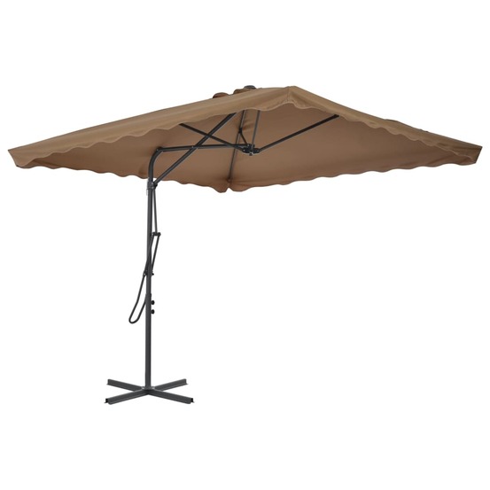 Parasol d'extérieur avec poteau en acier 250 x 250 cm taupe