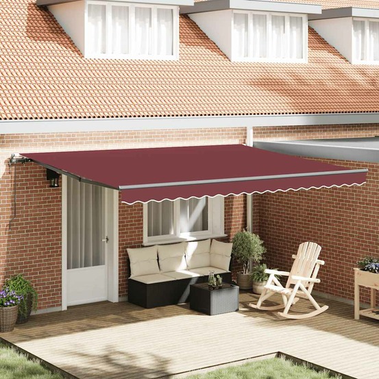 Auvent rétractable automatique bordeaux 450x300 cm