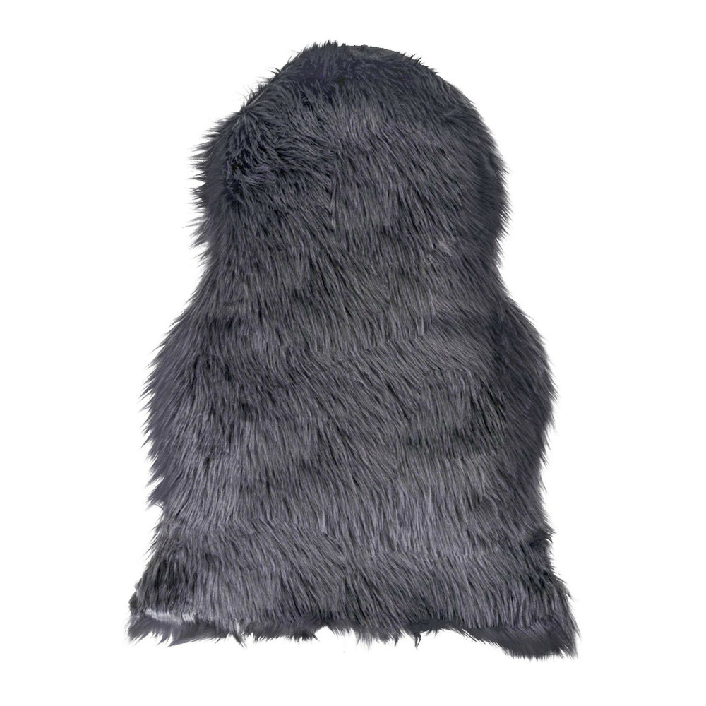 Peau d'agneau artificielle grise 50 x 85 cm
