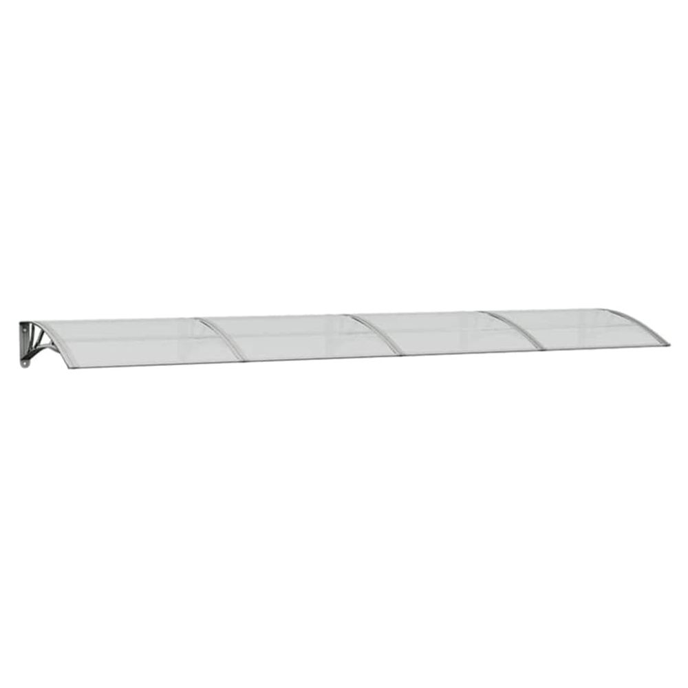 Auvent de porte gris et transparent 350x75 cm polycarbonate