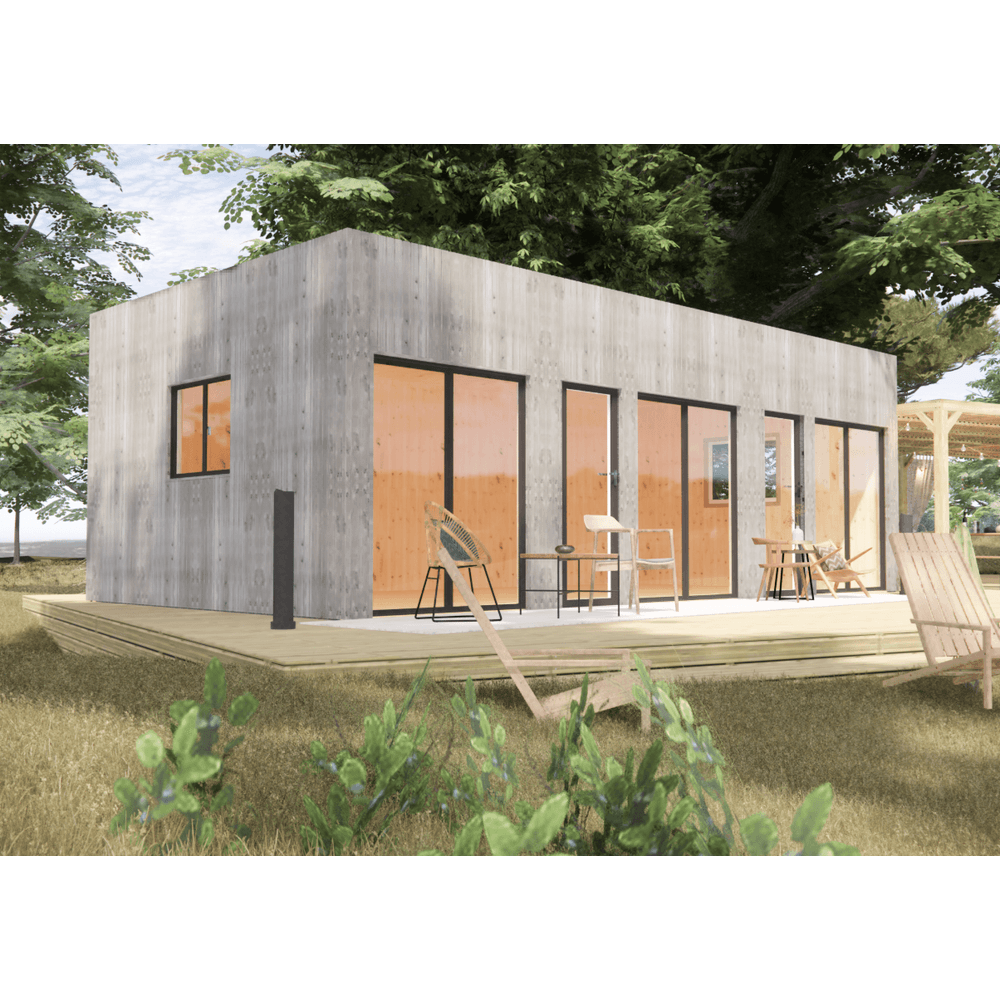 Studio de jardin 4 saisons en bois 8,8 x 5,7 x 3,2 m / isolation re2020 avec plancher isolé