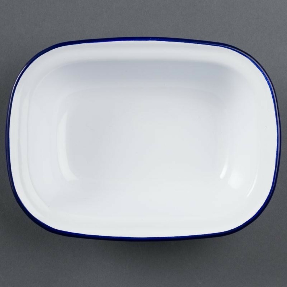 Plat de service rectangulaire acier émaillé 280x190x55 mm - lot de 6 - olympia