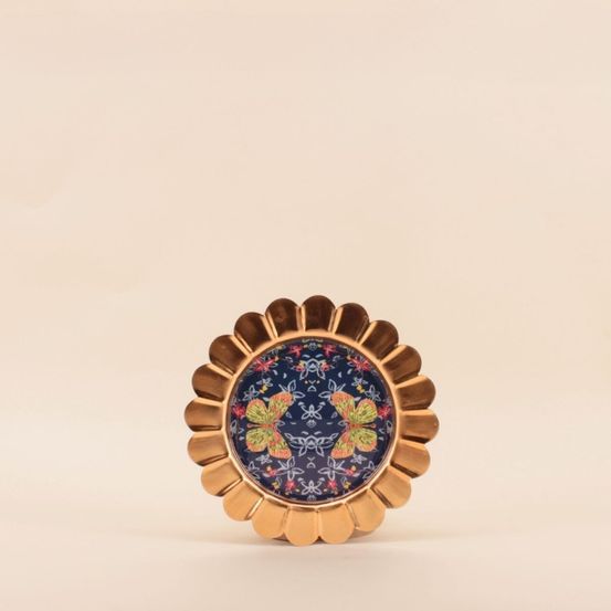 Plateau fantaisie en métal laqué asian fauna d22cm
