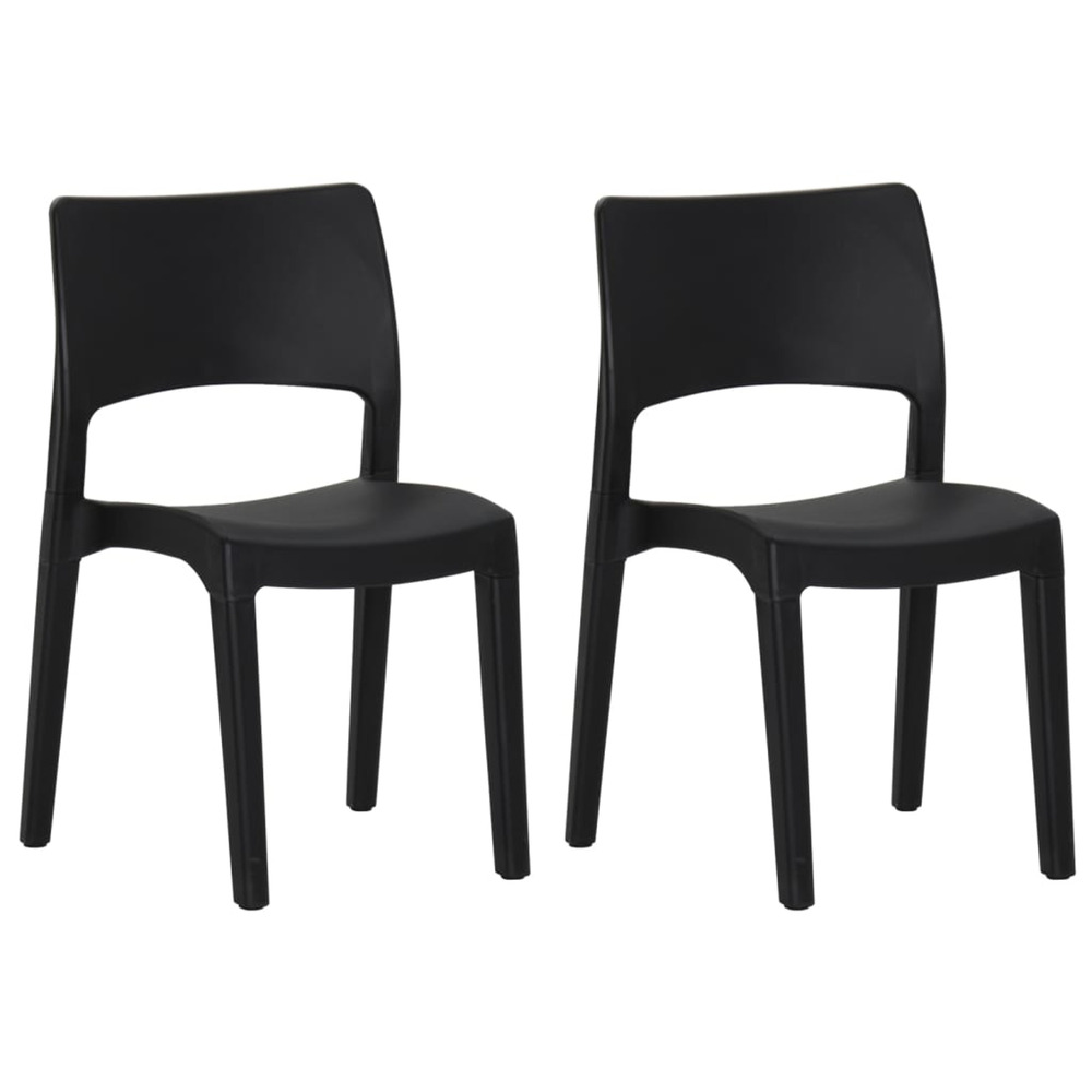 Chaises de jardin lot de 2 polypropylène anthracite