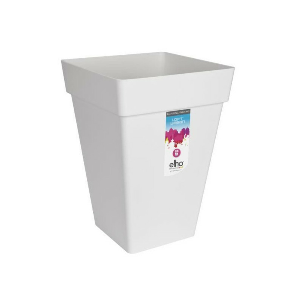 Loft urban bac à fleurs carré haut 37 - blanc ø 37 x 51 cm