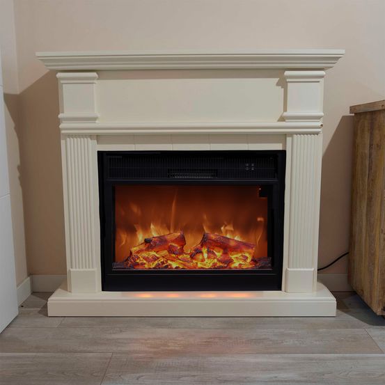 Cheminee electrique complete avec grand insert electrique 1500 w sined camino caldera xxl white