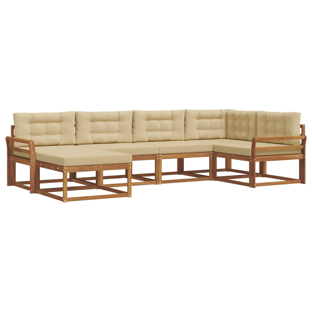 Ensemble de canapés d'extérieur 6 pcs naturel et beige