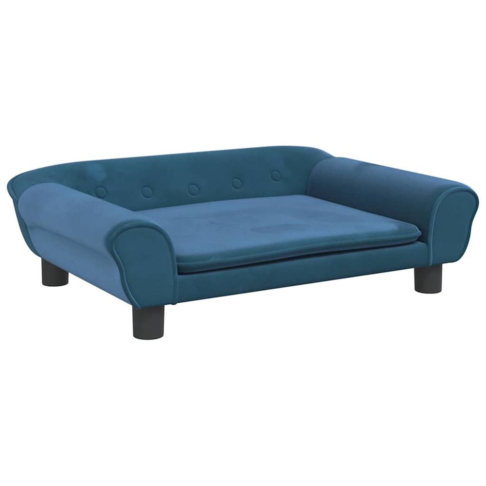 Lit pour chien bleu 70x48x22 cm velours