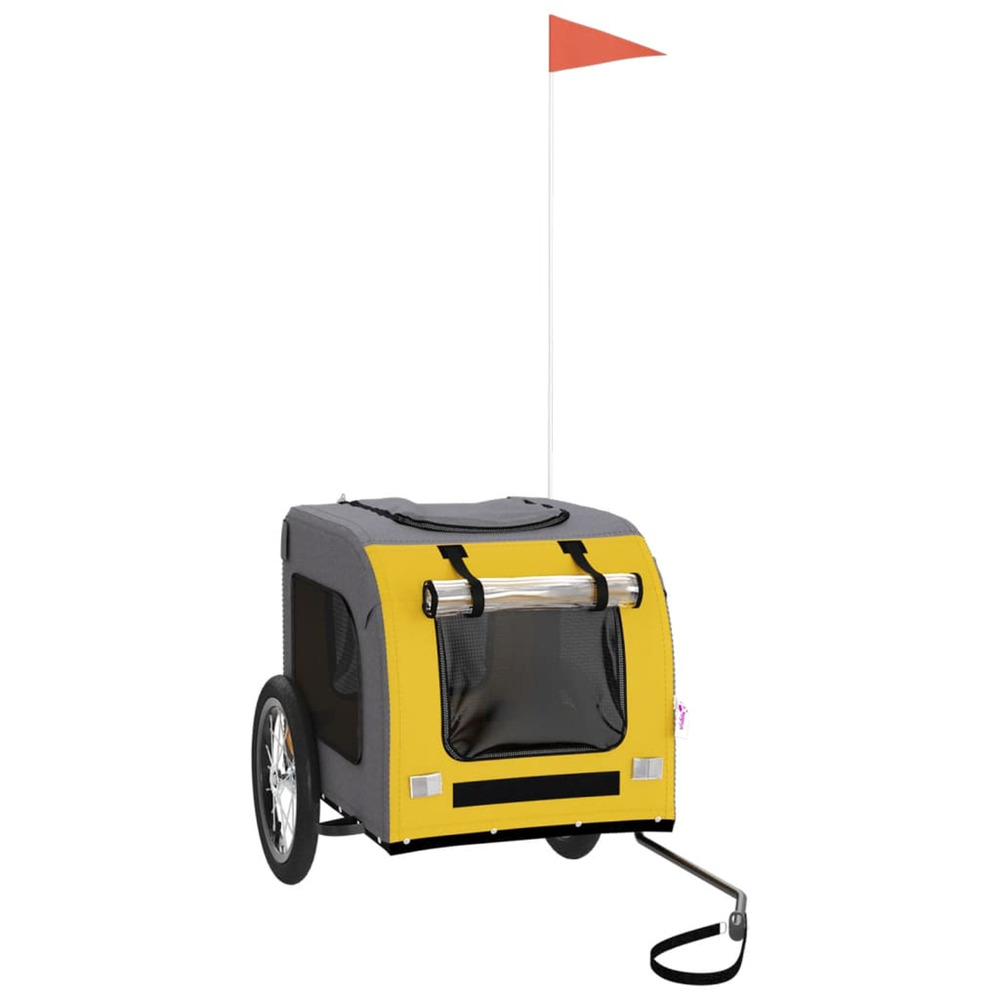 Remorque de vélo pour animaux de compagnie jaune et gris