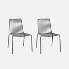 Lot de 2 chaises de jardin en acier anthracite . Empilables. Design linéaire