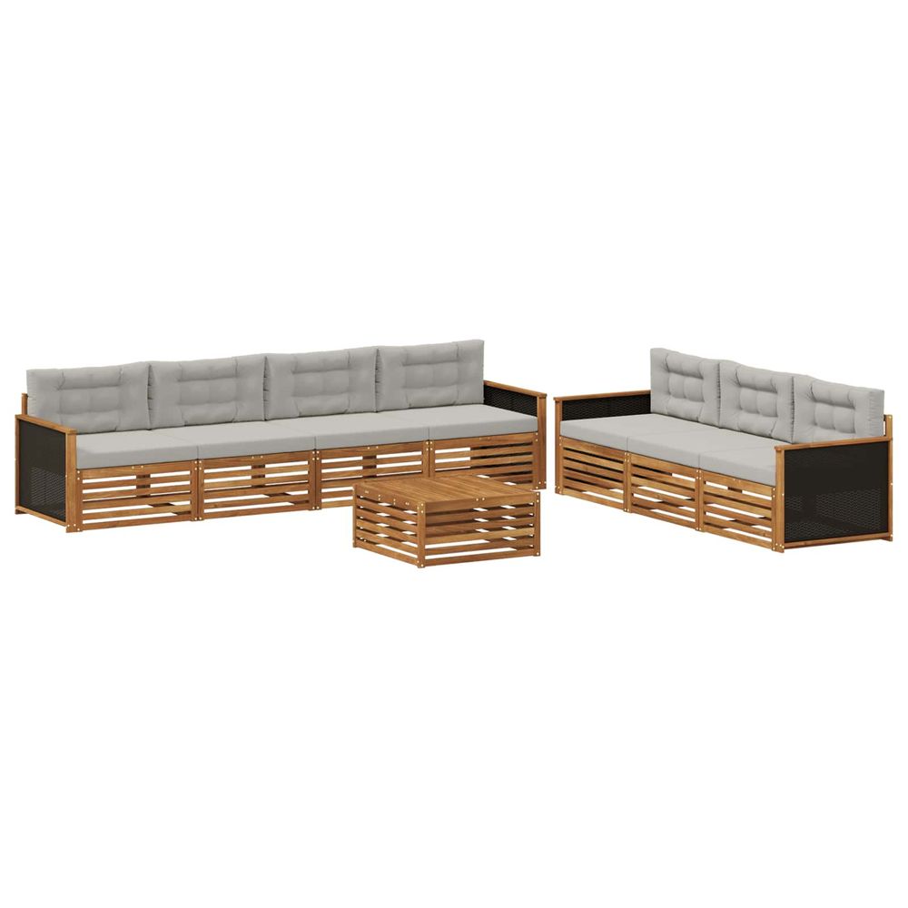 Ensemble de canapés d'extérieur 8 pc naturel et gris clair