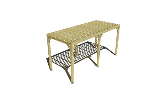 Pergola bois • 5m x 2m • indépendante • sens profondeur • lattage bois • livraison comprise