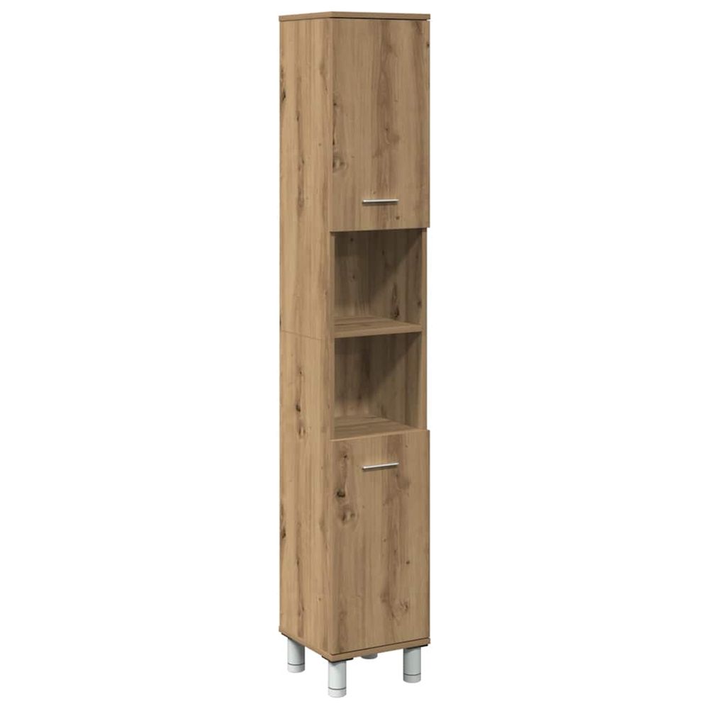 Armoire de salle de bain chêne artisanal 30x30x179 cm