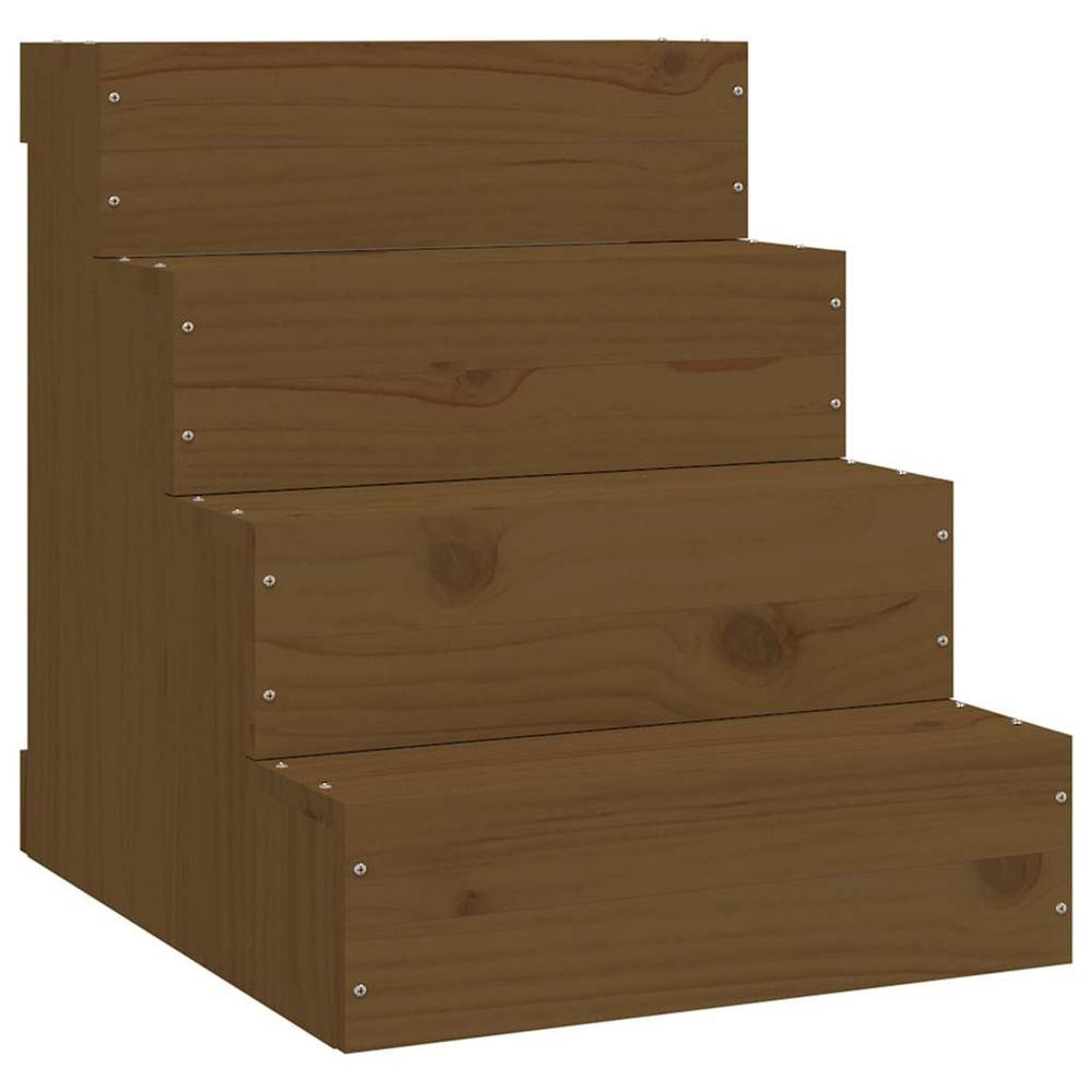 Escalier animaux de compagnie marron miel 40x49x47 cm bois pin
