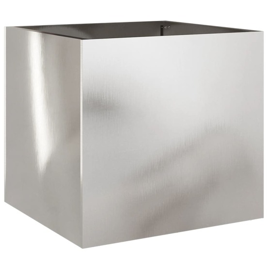 Jardinière bac lit surélevé plantes fleurs terrasse jardin argenté 42 x 40 x 39 cm acier inoxydable argent
