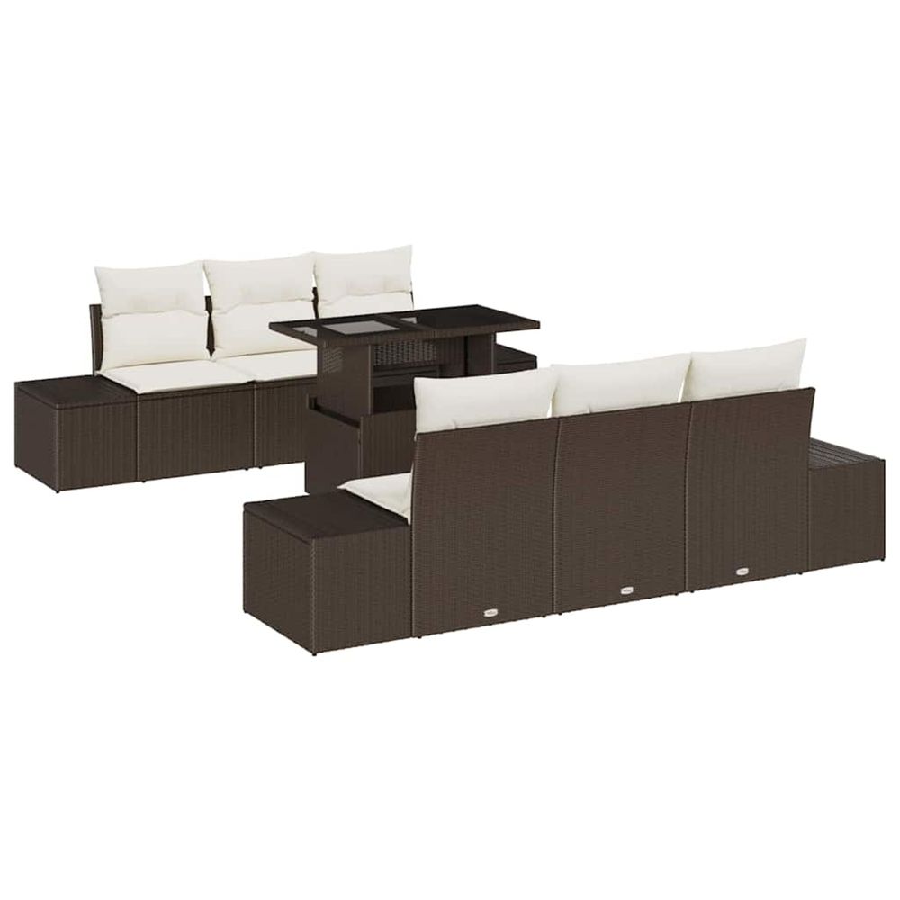 Ensemble de canapés 7 pc marron et crème polyrotin