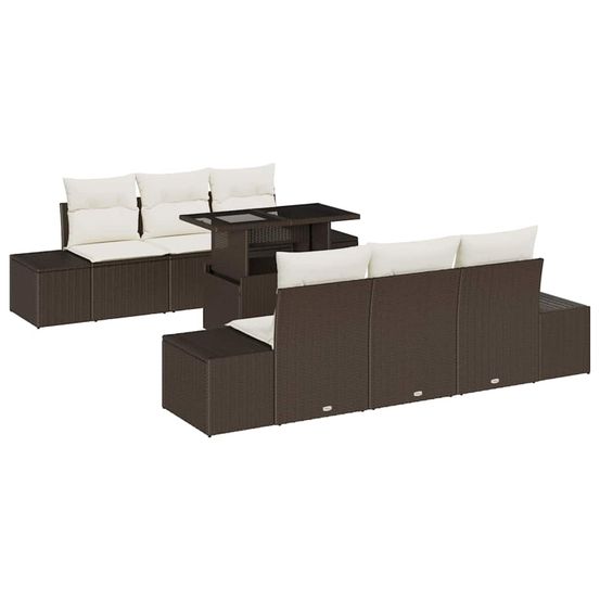Ensemble de canapés 7 pc marron et crème polyrotin