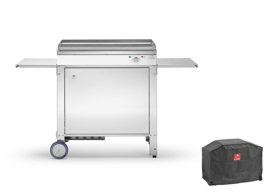 Plancha chef 80 elec - lisse + chariot fermé + housse planet