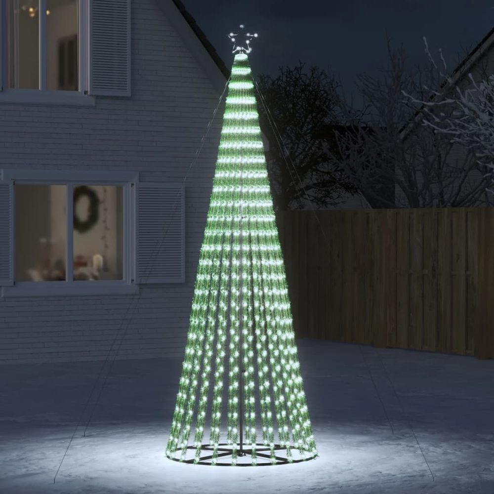 Grand sapin de noël lumineux 688 led pour jardin blanc froid 300cm