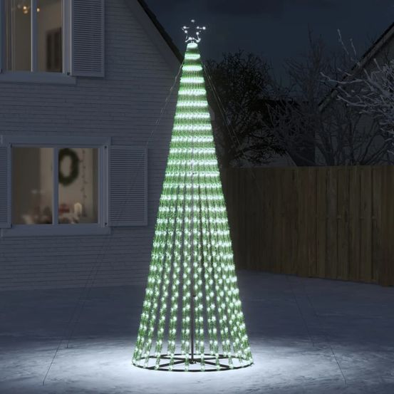 Grand sapin de noël lumineux 688 led pour jardin blanc froid 300cm