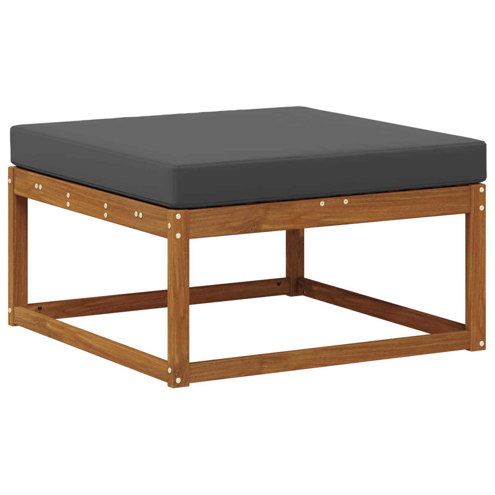 Pouf d'extérieur bois d'acacia massif naturel