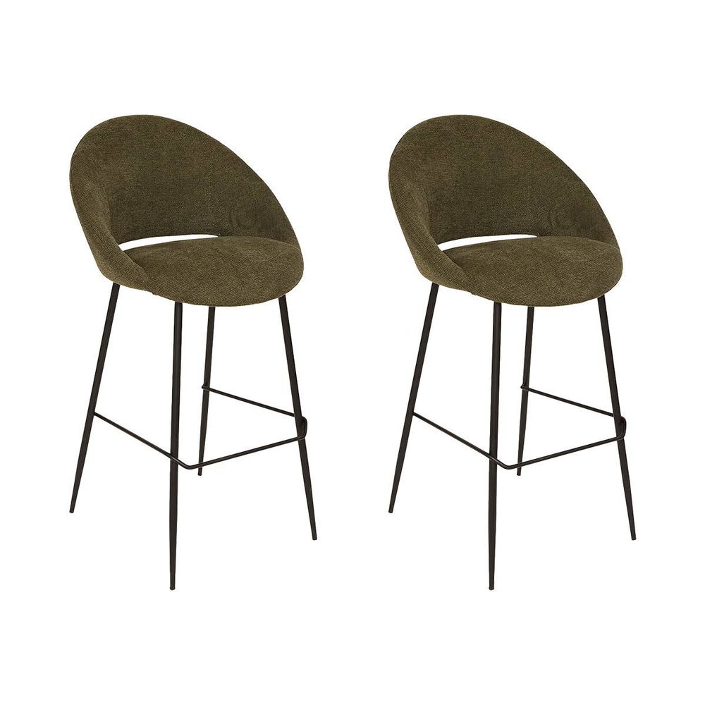 Lot de 2 tabouret de bar amago vert cèdre 54x52cm