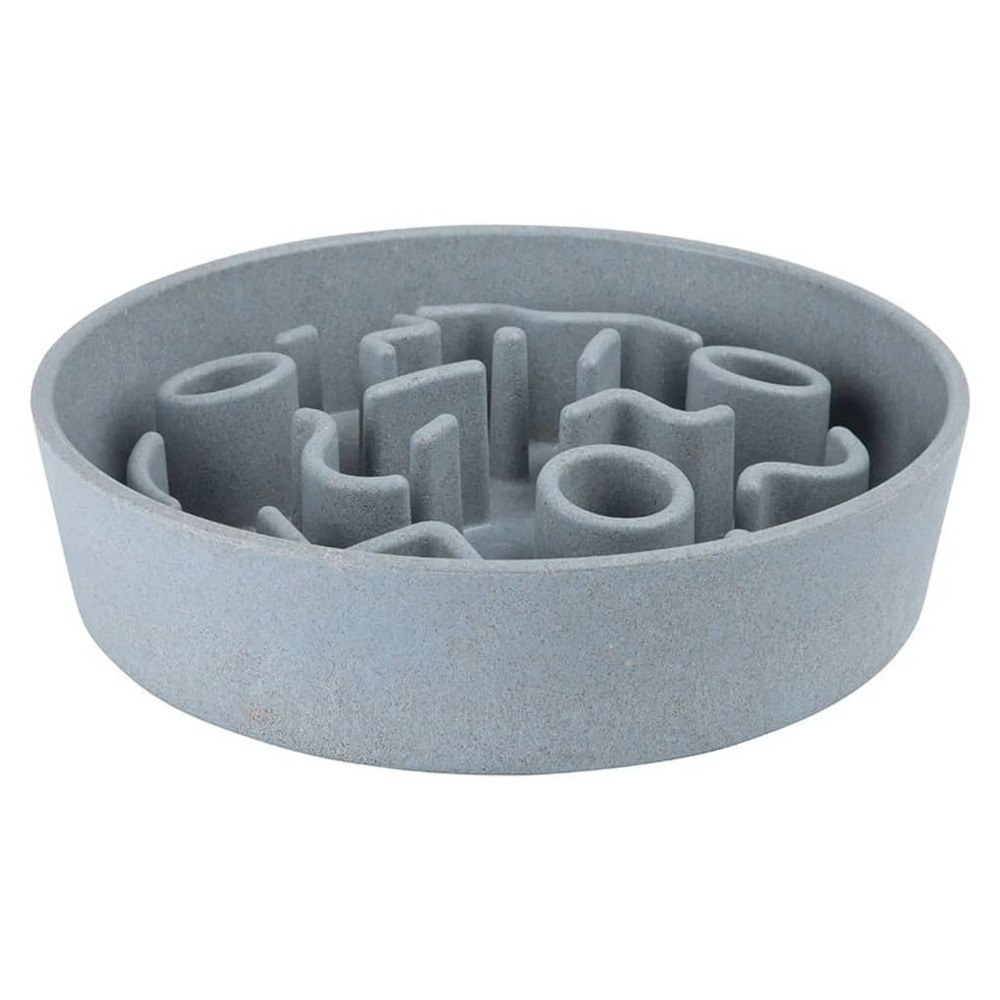 Mangeoire lente pour chiens bambou 21 cm bleu glace