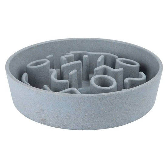 Mangeoire lente pour chiens bambou 21 cm bleu glace