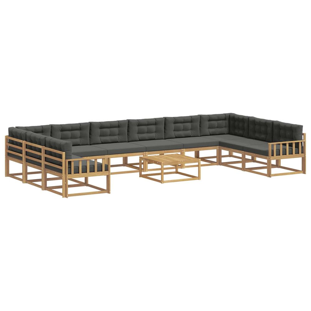 Ensemble de canapés d'extérieur 11 pc blanc et anthracite