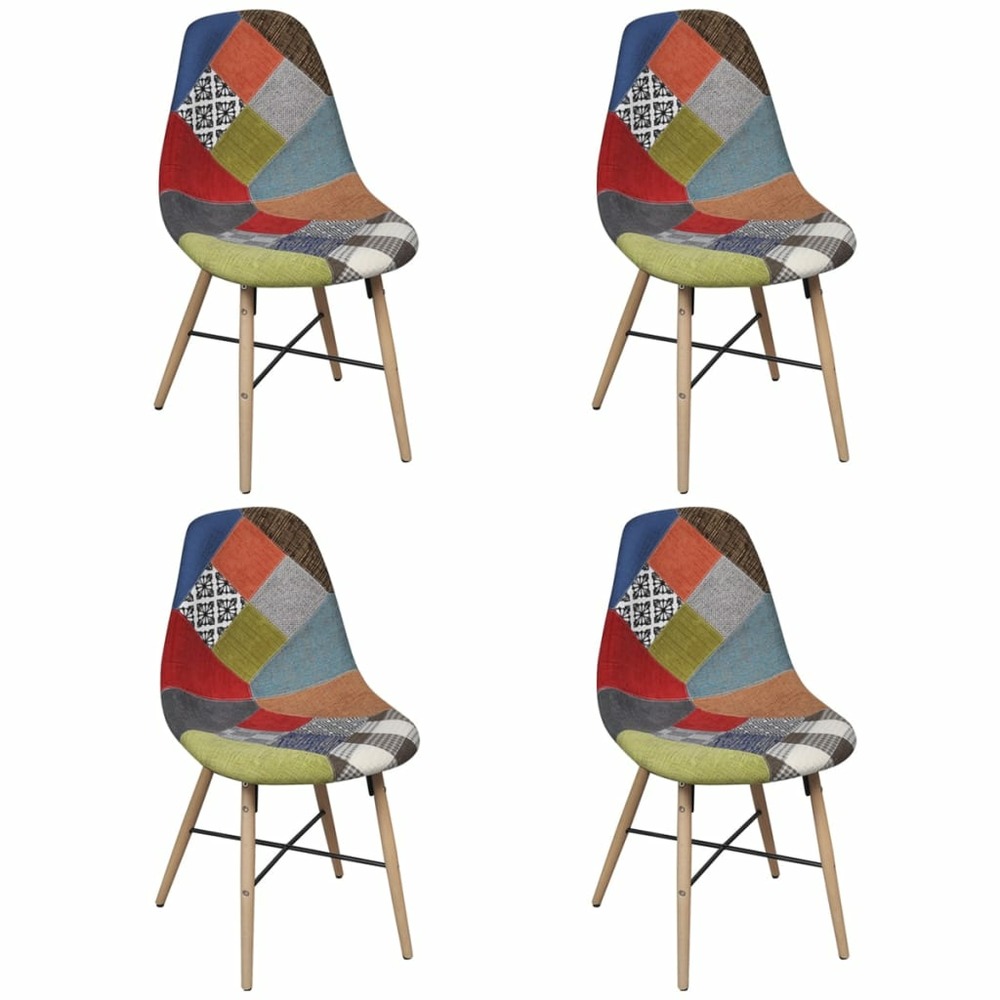 Chaises de salle à manger 4 pcs multicolore tissu