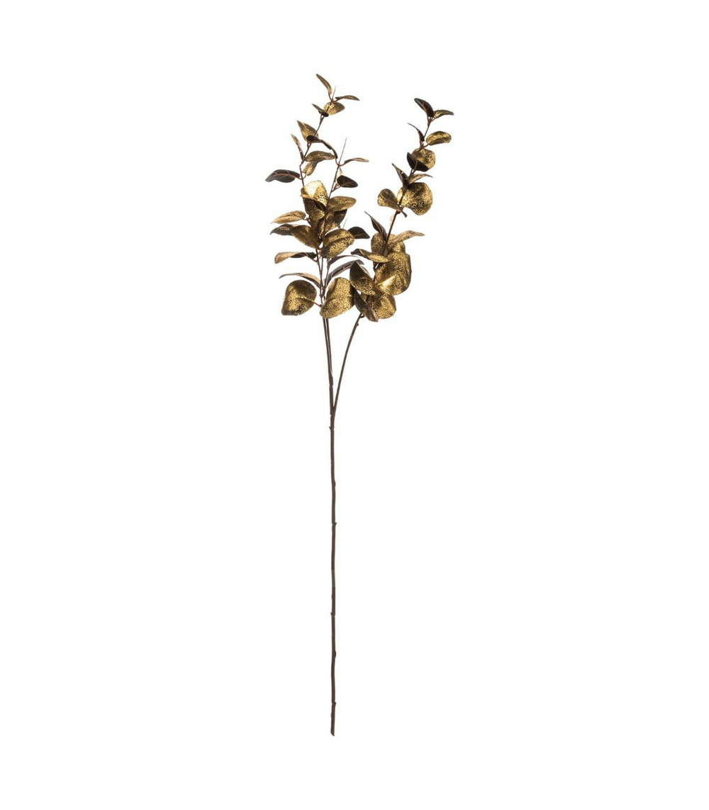 Branche décorative spéciale fêtes eucalyptus or et noir h 76 cm