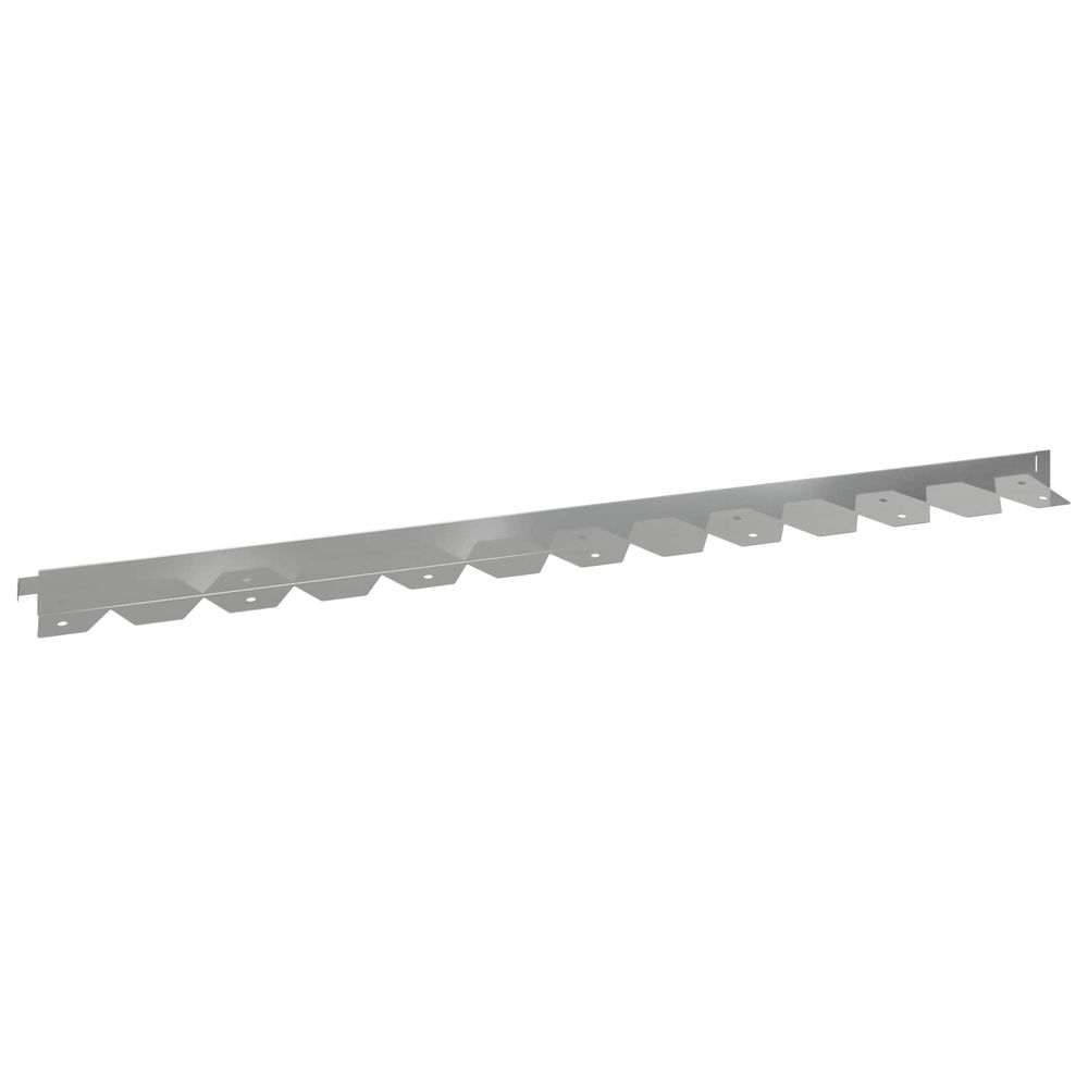 Bordure de pelouse 50 pc 102 x 4 x 4 cm acier argenté
