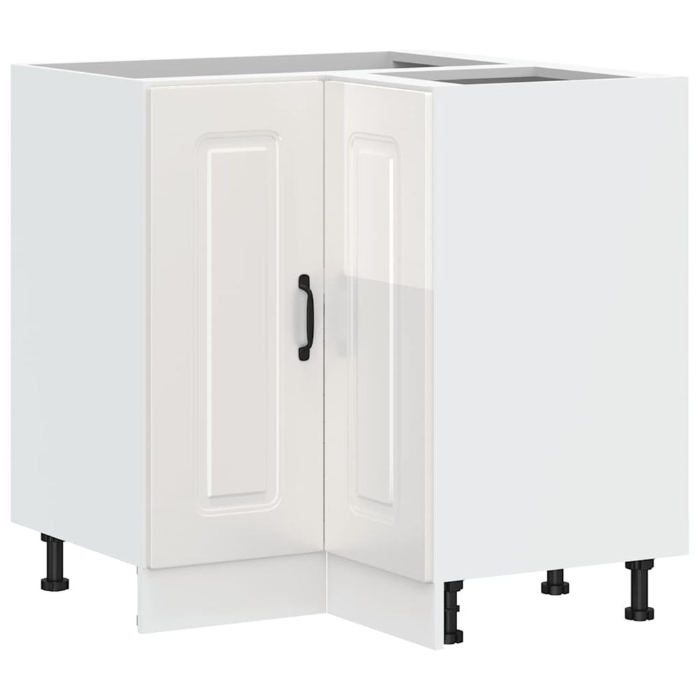 Armoire d'angle de cuisine kalmar blanc brillant