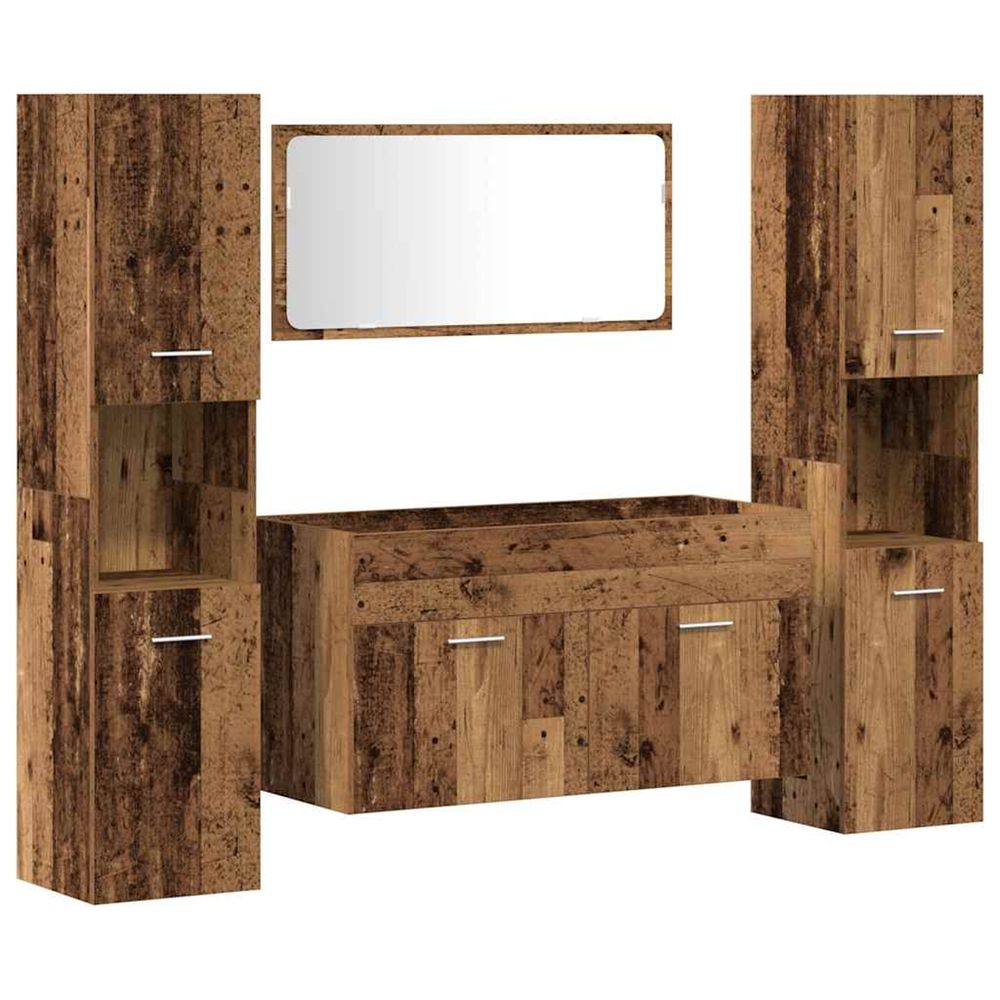 Ensemble de meubles salle de bain 4 pcs bois d'ingénierie