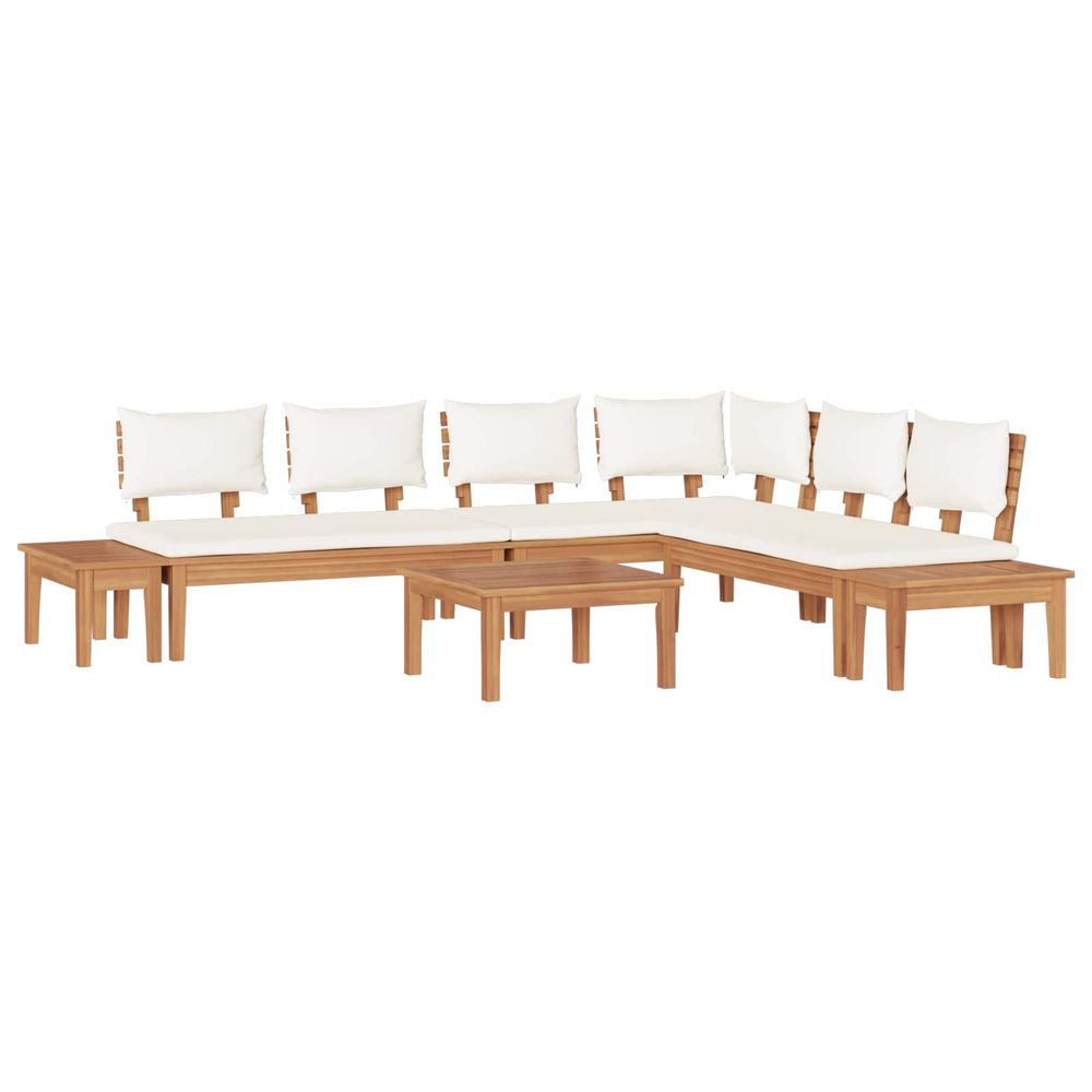 Ensemble de canapé de jardin 4 pc marron et crème